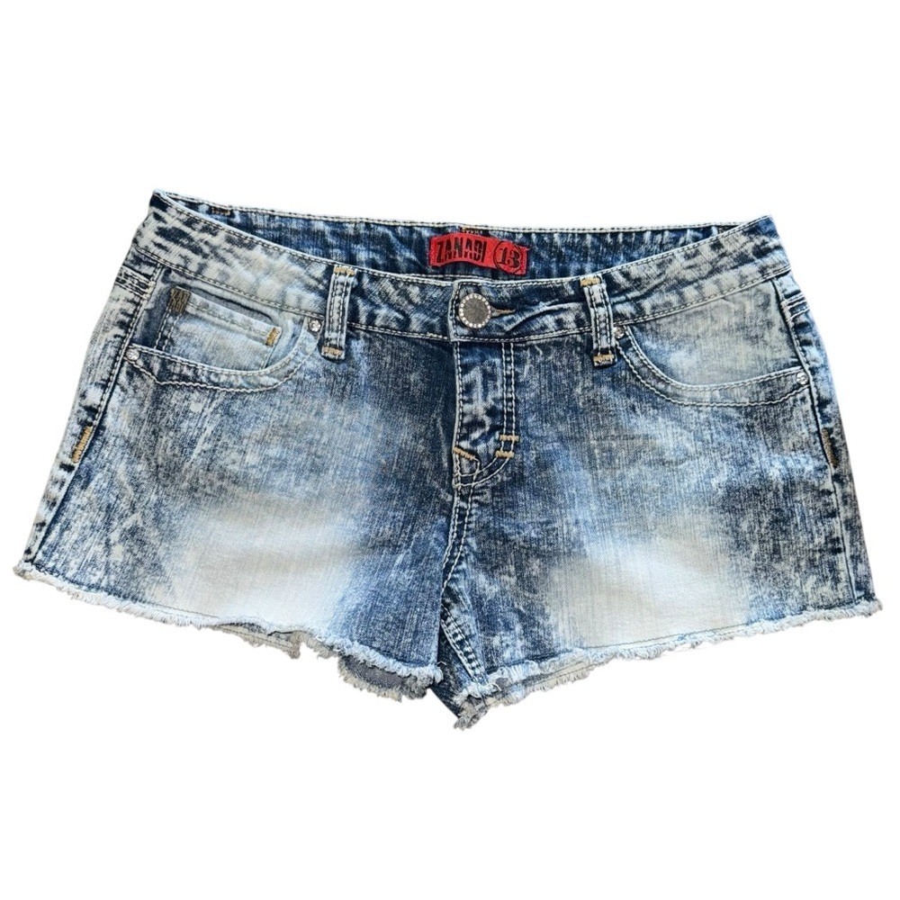 Zana Di Juniors Jean Shorts SZ 13 Stonewash Embroidered Rhinestoned Angel Wings